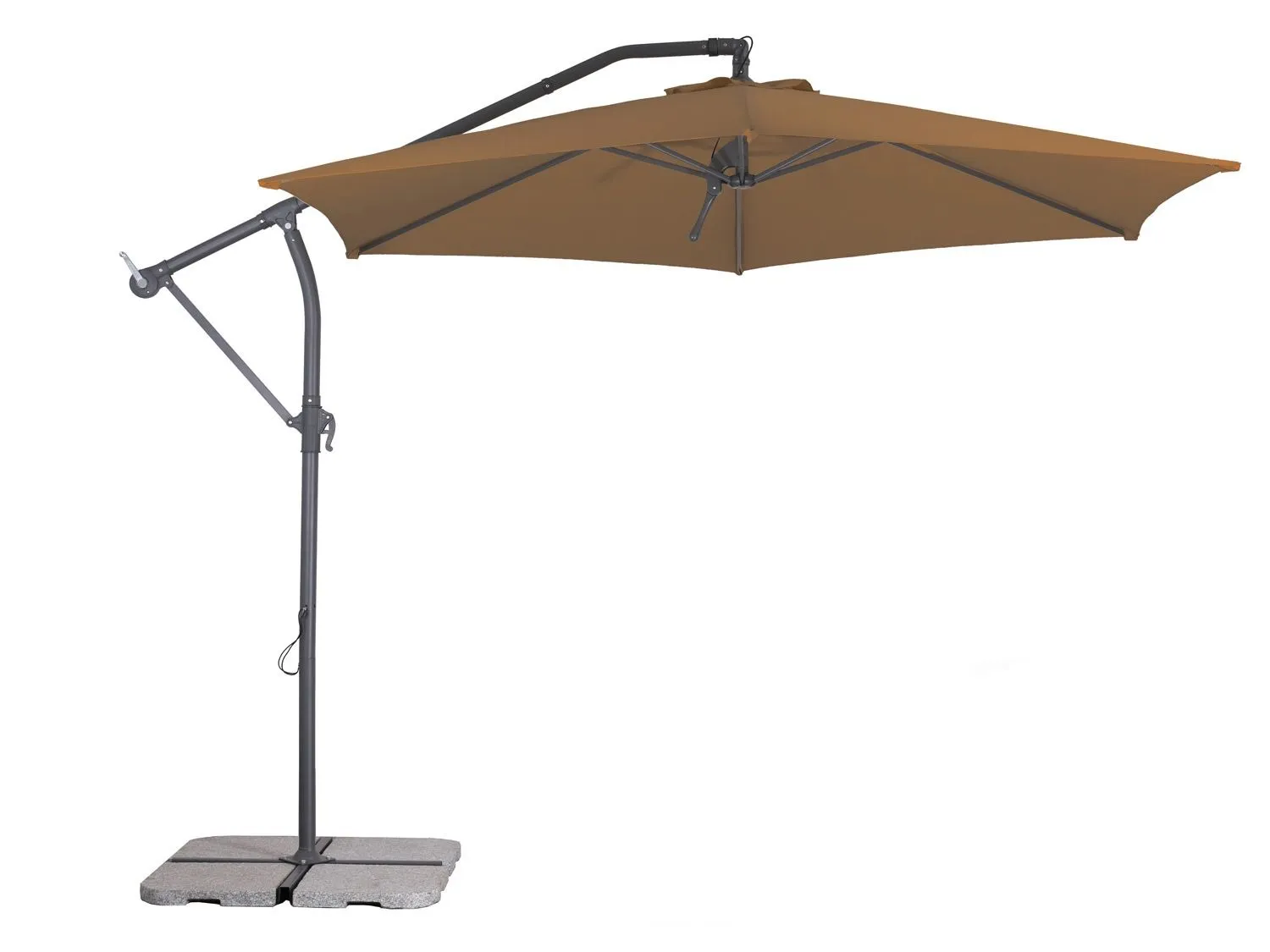 Schneider Parasol déporté »Palmera«, 6 pièces, 300 cm de diamètre, indice de protection UV 80+, housse de protection